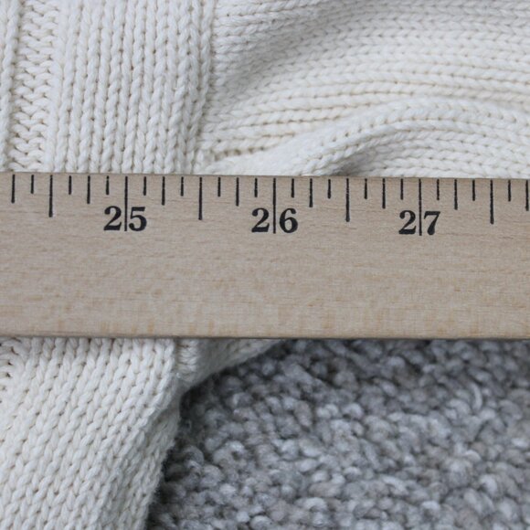 Vintage Gant Sweater Mens XL White Hand Framed 100% Cotton Cable Knit Crest 90s - Picture 10 of 11